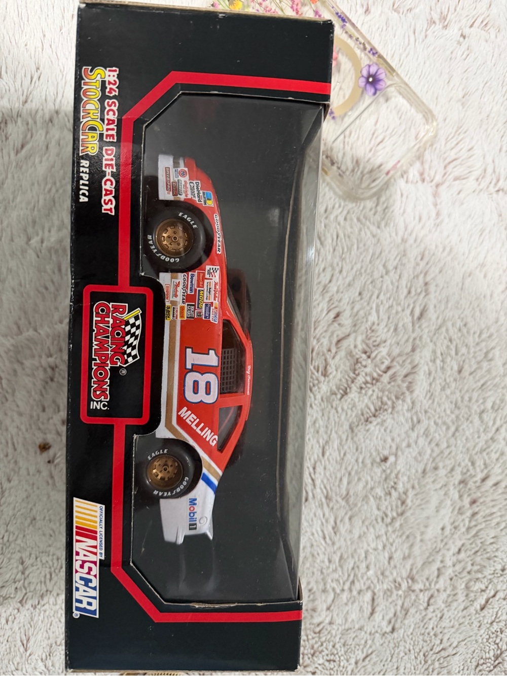 Nascar #18 Melling Red & White Die-Cast Stock Car